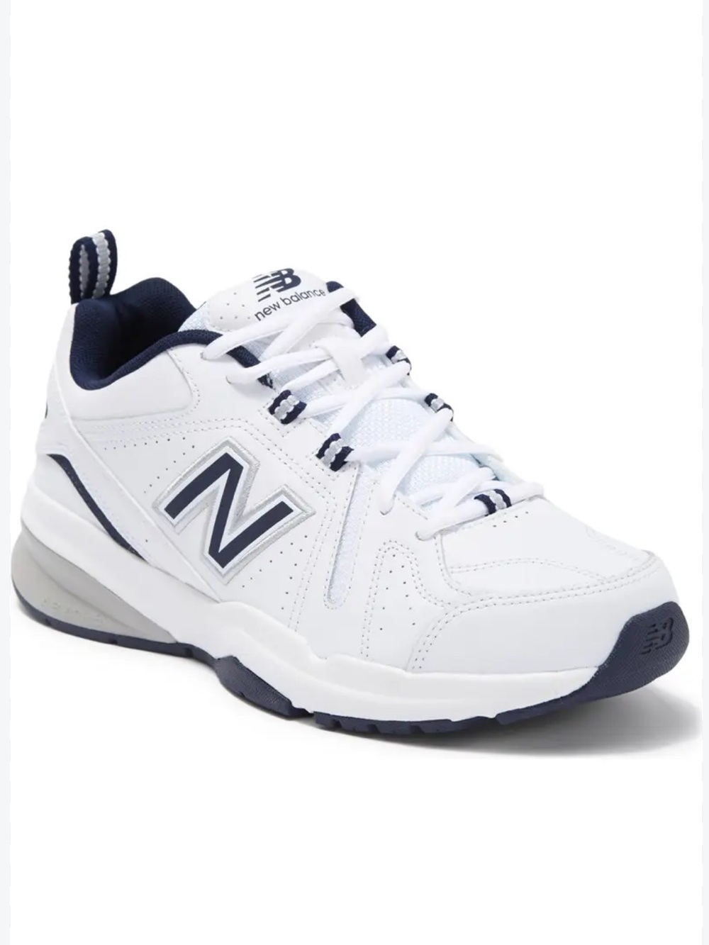 New Balance 608v5 training sneakers white navy blue 8.5 2E wide